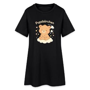 Pupsbärchen auf Wolke - Frauen T-Shirt-Kleid - Schwarz - Vorne