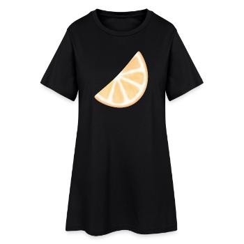 Tranche d’orange aquarelle éclat - Robe T-shirt Femme - noir - Devant