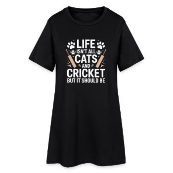 Cricket Dire Chats Drôle Cricket Cadeau - Robe T-shirt Femme - noir - Devant