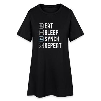 Synchronschwimmen Kunstschwimmen Wassersport - Frauen T-Shirt-Kleid - Schwarz - Vorne