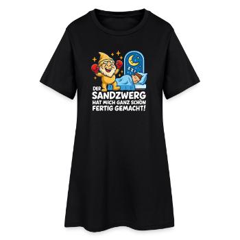 Der Sandzwerg schlägt zu ! - Frauen T-Shirt-Kleid - Schwarz - Vorne