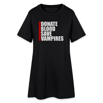 Donner du sang Donner du sang Sauver Vampires Halloween - Robe T-shirt Femme - noir - Devant