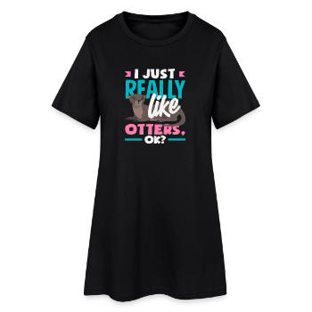 Vraiment comme la loutre de mer dessin animé - Robe T-shirt Femme - noir - Devant