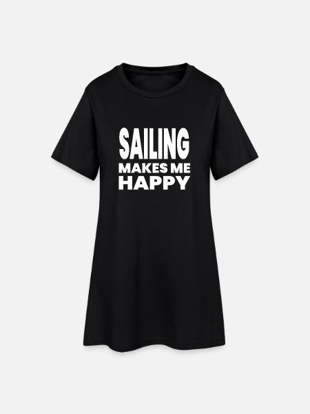 Segeln - Frauen T-Shirt-Kleid - Schwarz