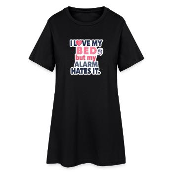 J’aime mon lit, mais mon réveil le déteste ⏰💤 - Robe T-shirt Femme - noir - Devant