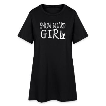 Snowboard Fille - Robe T-shirt Femme - noir - Devant