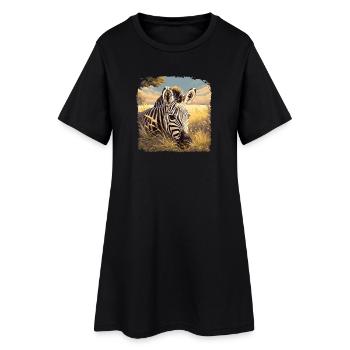 Zèbres Zèbre - Robe T-shirt Femme - noir - Devant
