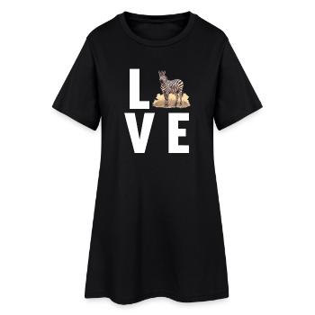 Zèbres Zèbre - Robe T-shirt Femme - noir - Devant