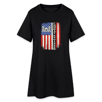 Combat Engineer Bold Patriotic Military Quote - Women’s T-Shirt Dress - black - Front