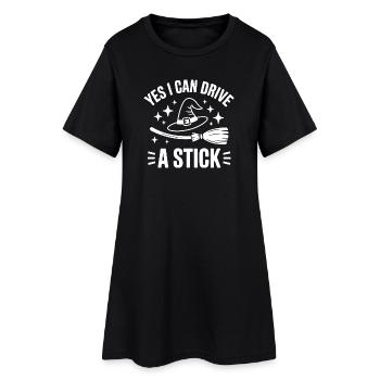 Ja, ich kann einen Stick fahren - Frauen T-Shirt-Kleid - Schwarz - Vorne