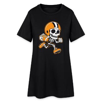 Mascotte de football squelette orange - Robe T-shirt Femme - noir - Devant