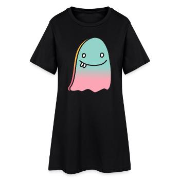 Geist doodle gradient - Frauen T-Shirt-Kleid - Schwarz - Vorne