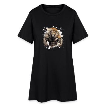 Lion Muscles Musculation Gym - Robe T-shirt Femme - noir - Devant