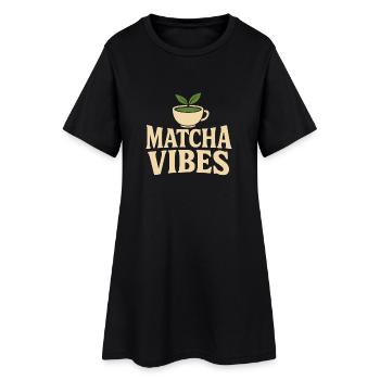 Matcha Vibes – Chemise d’amoureux du thé vert - Robe T-shirt Femme - noir - Devant