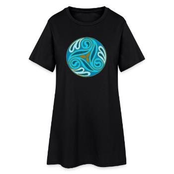 Sphère celte Bleue - Robe T-shirt Femme - noir - Devant