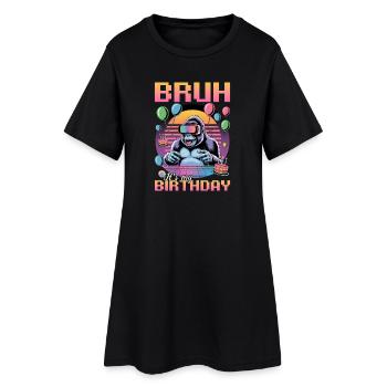 Anniversaire Gamer VR - Robe T-shirt Femme - noir - Devant