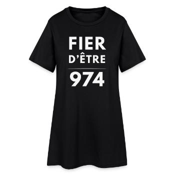 Fier d'Être 974 - Robe T-shirt Femme - noir - Devant