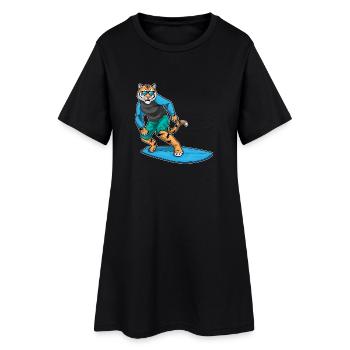 Tiger Surfing Planche de surf Été - Robe T-shirt Femme - noir - Devant