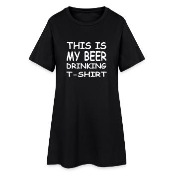 Bier - Frauen T-Shirt-Kleid - Schwarz - Vorne