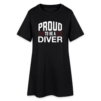 Proud Diver - Frauen T-Shirt-Kleid - Schwarz - Vorne