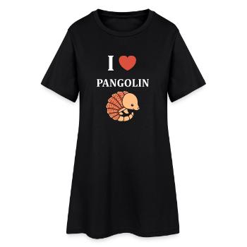 J'aime le pangolin - Robe T-shirt Femme - noir - Devant