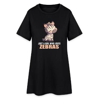 Zèbres Zèbre - Robe T-shirt Femme - noir - Devant