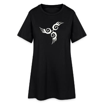 Tatouage de silhouette d’aile tribale - Robe T-shirt Femme - noir - Devant