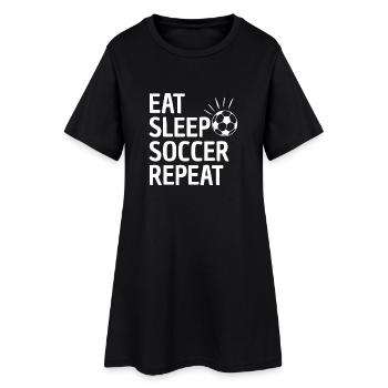 Manger dormir Soccer Répéter - Robe T-shirt Femme - noir - Devant