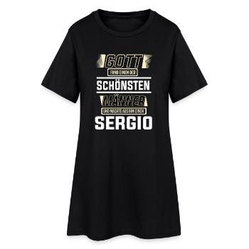 Sergio le plus bel homme façonné par Dieu Design - Robe T-shirt Femme - noir - Devant