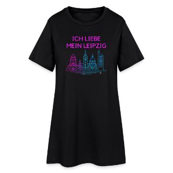 I love my Leipzig Neon Skyline - Women’s T-Shirt Dress - black - Front