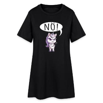 Non Facile Non Licorne Filles Femmes Adolescents - Robe T-shirt Femme - noir - Devant