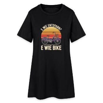  E Wie Entspannt E Wie Bike Radfahren Vintage - Frauen T-Shirt-Kleid - Schwarz - Vorne