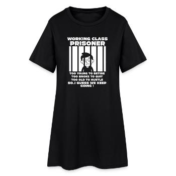 Lundi Trapped Work Drôle Tenue De Travail - Robe T-shirt Femme - noir - Devant