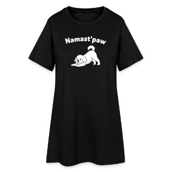 Namast'Paw Dog: Yoga Paws Humor - Women’s T-Shirt Dress - black - Front