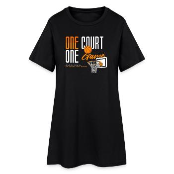 Basketball Fan Wear – One Court One Game - Frauen T-Shirt-Kleid - Schwarz - Vorne