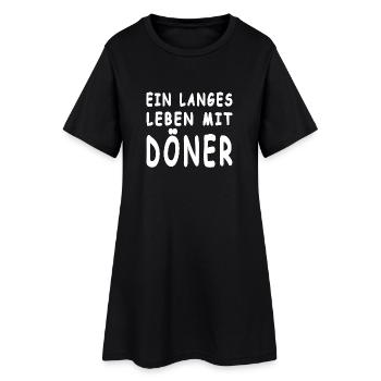 Döner - Frauen T-Shirt-Kleid - Schwarz - Vorne
