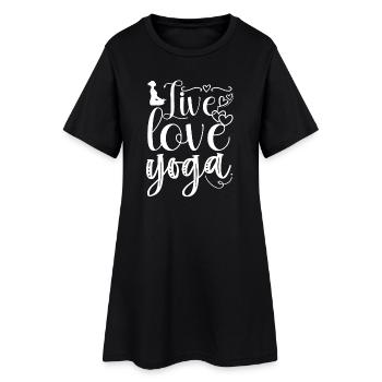 Vivre l’amour Yoga - Robe T-shirt Femme - noir - Devant