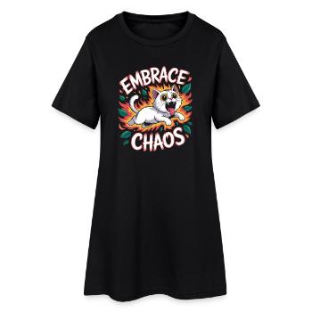 Embrace Chaos - T-shirt chat drôle - Robe T-shirt Femme - noir - Devant