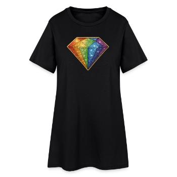 Diamant scintillant arc-en-ciel - Robe T-shirt Femme - noir - Devant