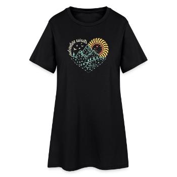 L’aventure vous attend - Ambiance lumineuse de randonnée nocturne - Robe T-shirt Femme - noir - Devant