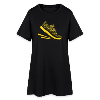Courir mon attitude pue Sentir mes chaussures Marathon - Robe T-shirt Femme - noir - Devant
