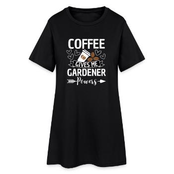 Le café donne des pouvoirs au jardinier - Robe T-shirt Femme - noir - Devant
