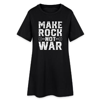 Make Rock Not War Rock Band Guitar Music - Frauen T-Shirt-Kleid - Schwarz - Vorne