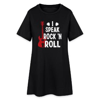 I Speak Rock 'n Roll Music Guitar Rock Band - Frauen T-Shirt-Kleid - Schwarz - Vorne