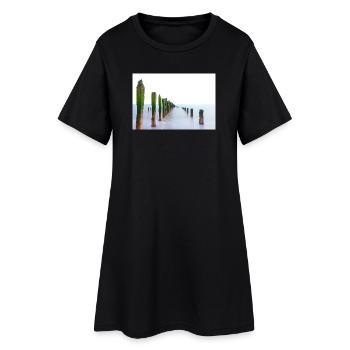 Point d’éjection d’exposition longue - Robe T-shirt Femme - noir - Devant