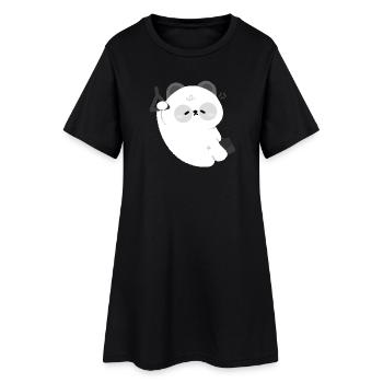 T-shirt Sleepy Panda Kawaii - Robe T-shirt Femme - noir - Devant