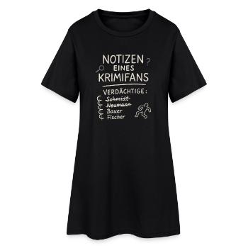 Notizen eines Krimifans – Lustiges True Crime Shir - Frauen T-Shirt-Kleid - Schwarz - Vorne
