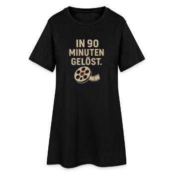 In 90 Minuten gelöst – Lustiges Krimi Shirt  - Frauen T-Shirt-Kleid - Schwarz - Vorne