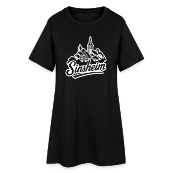 Sinsheim Kraichgau - Illustration mit Schriftzug - Frauen T-Shirt-Kleid - Schwarz - Vorne