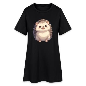 Igel - Frauen T-Shirt-Kleid - Schwarz - Vorne